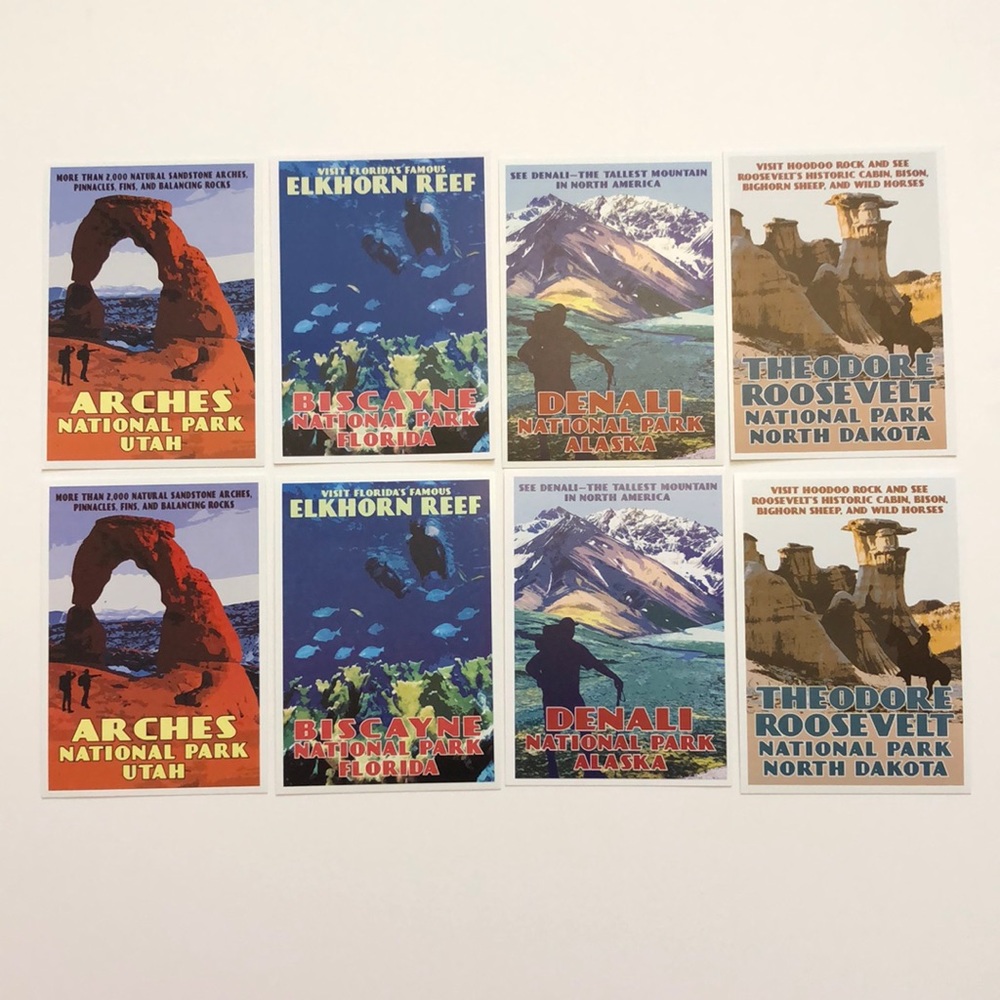 Lot of 8 U.S. national parks postcards Sierra Club snail mail tourism outdoors